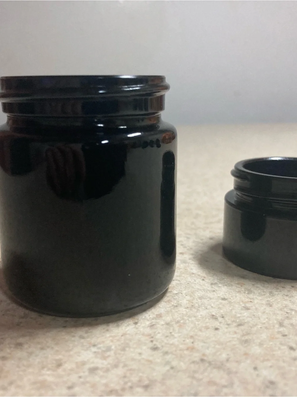 Dark Blue UV Protection Glass Kitchen or Cosmetic Infinity Jars - Set of 2
